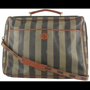 Fendi  Pequin Stripe 2way Briefcase Luggage Suitcase
